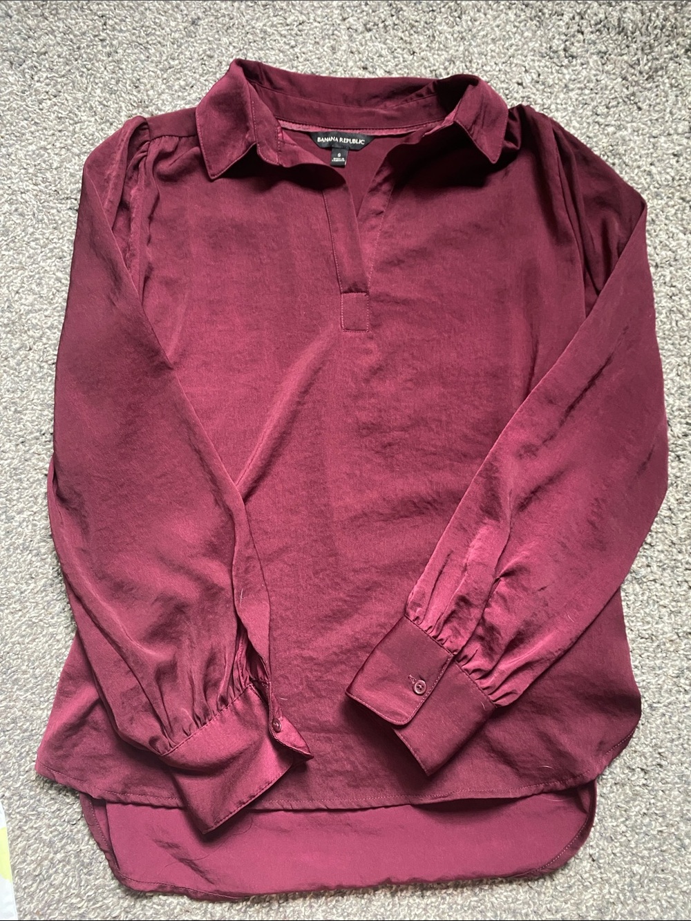 Banana Republic Burgundy Women's Long-Sleeve Blouse